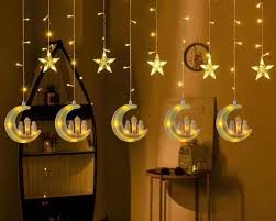 LED Moon and Star String Lights for Ramadan Decor