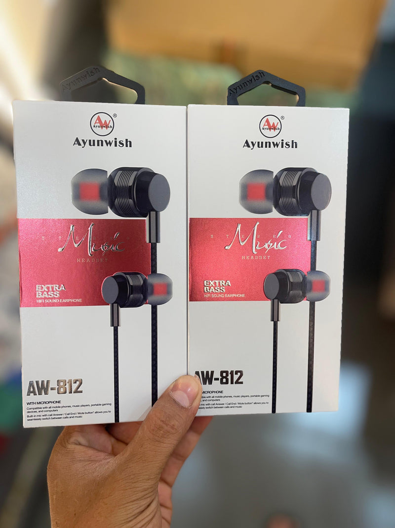 Ayunwish AW-812 Music Earphones - Deep Bass, Clear Sound