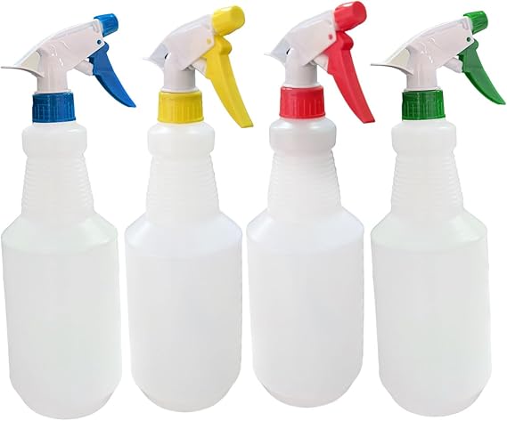 Empty Spray Bottles (4-pcs) for Cleaning Solutions, Plants, Pets, and More