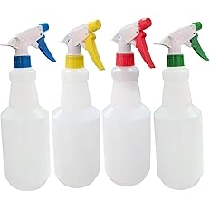 Empty Spray Bottles (4-pcs) for Cleaning Solutions, Plants, Pets, and More