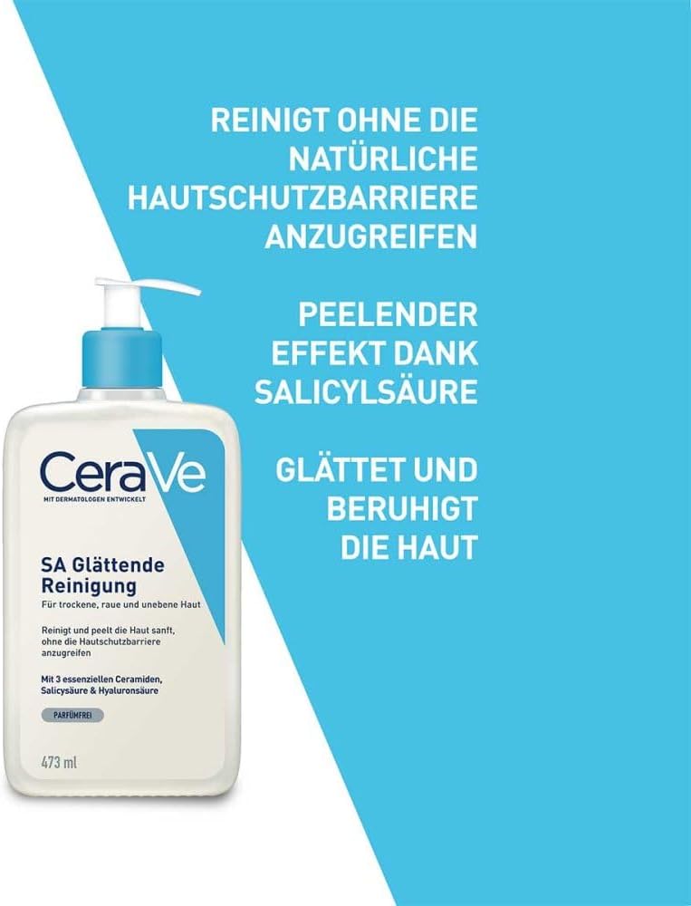 CeraVe SA Glättende Reinigung 473ml – Exfoliating Cleanser with Salicylic Acid for Smoother Skin