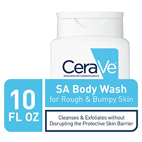 CeraVe Body Wash with Salicylic Acid 10 oz (296ml) – Fragrance-Free Exfoliating Body Wash for Rough and Bumpy Skin