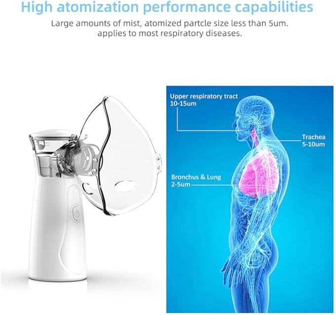 Portable Mini nebulizer Vaporizers Atomizer Handheld for Adults and Children,Ultrasonic Humidifier for Home and Travel Use, Steam Mesh Nebulizer with Masks and Mouthpieces