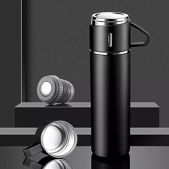 Stainless Steel Vacuum Flask Set with 3 Cups 12 pieces