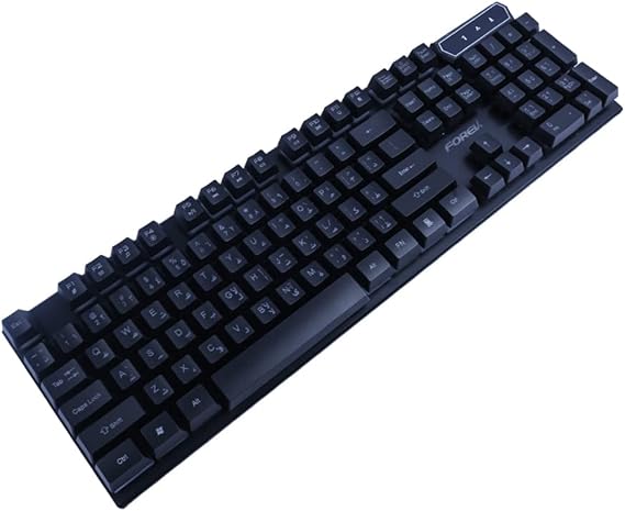 Forev FV-Q1S Backlit Gaming Keyboard - RGB Lighting, Mechanical Feel, Windows/Mac Compatible