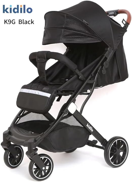 Kidilo K9G Black Stroller - Lightweight and Compact for Easy Travel