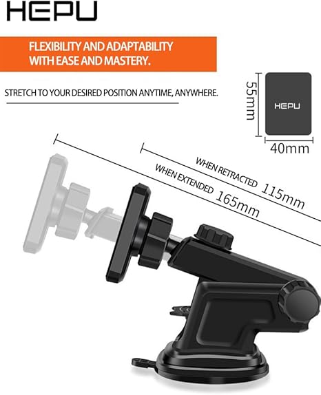 HEPU HP-J03 Suction Cup Car Phone Mount with 360° Rotation