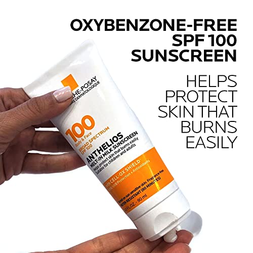 La Roche-Posay Anthelios Melt-In Milk Sunscreen SPF 100 | Sunscreen For Body & Face | Broad Spectrum SPF + Antioxidants | Oil Free Sunscreen Lotion | For Sun Sensitive Skin | Oxybenzone Free