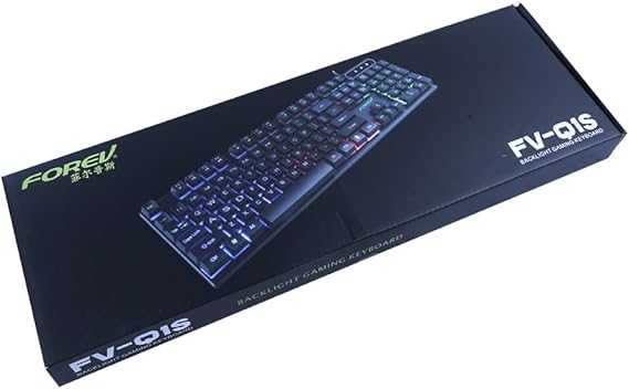 Forev FV-Q1S Backlit Gaming Keyboard - RGB Lighting, Mechanical Feel, Windows/Mac Compatible