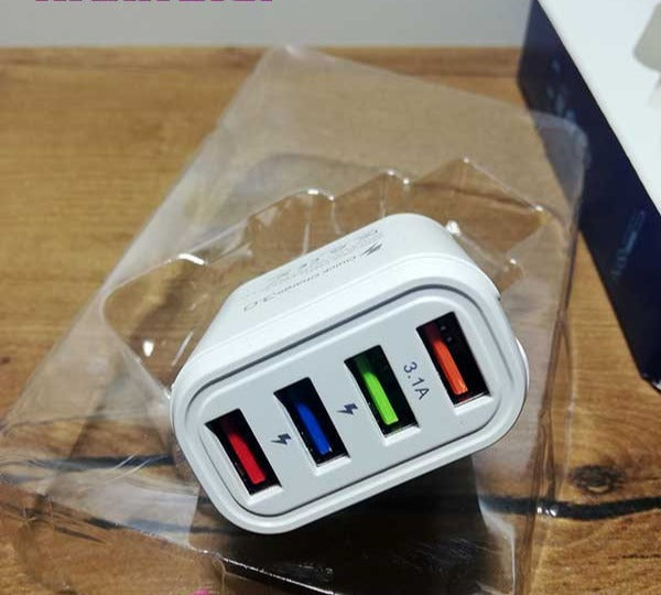 KeKe-915 4-USB Smart Charger - Multi-Port Charging, Quick Charge 3.0, Compact Design, Perfect for Travel