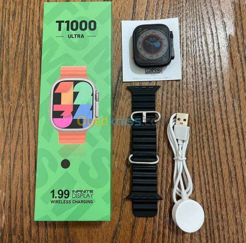 T1000 Ultra Smartwatch: Infinite Display, Wireless Charging