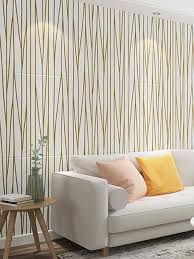 Elegant Wall Sticker with Golden Lines Pattern