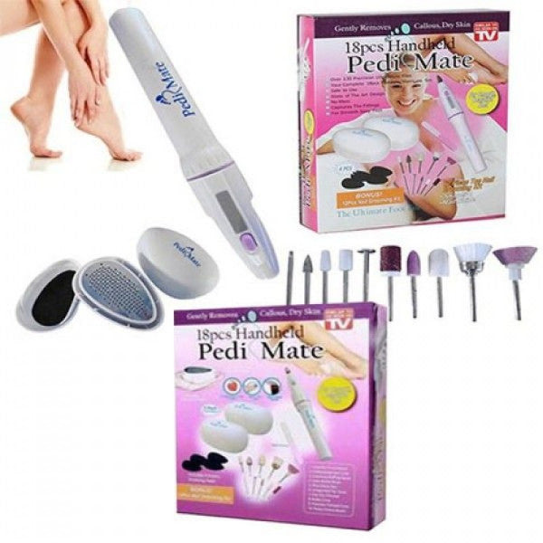 Pedi Mate 18-Piece Handheld Pedicure Set: Smooth, Soft, and Salon-Quality Feet