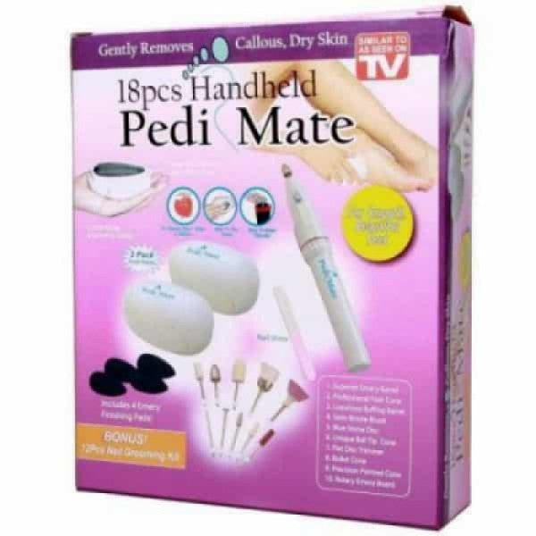 Pedi Mate 18-Piece Handheld Pedicure Set: Smooth, Soft, and Salon-Quality Feet