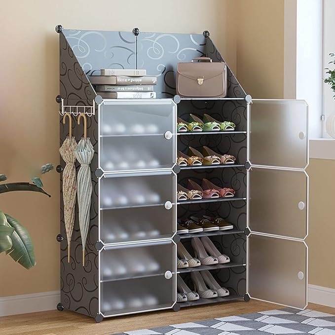 Multi-Functional Shoe Rack with Storage & Hanging Space