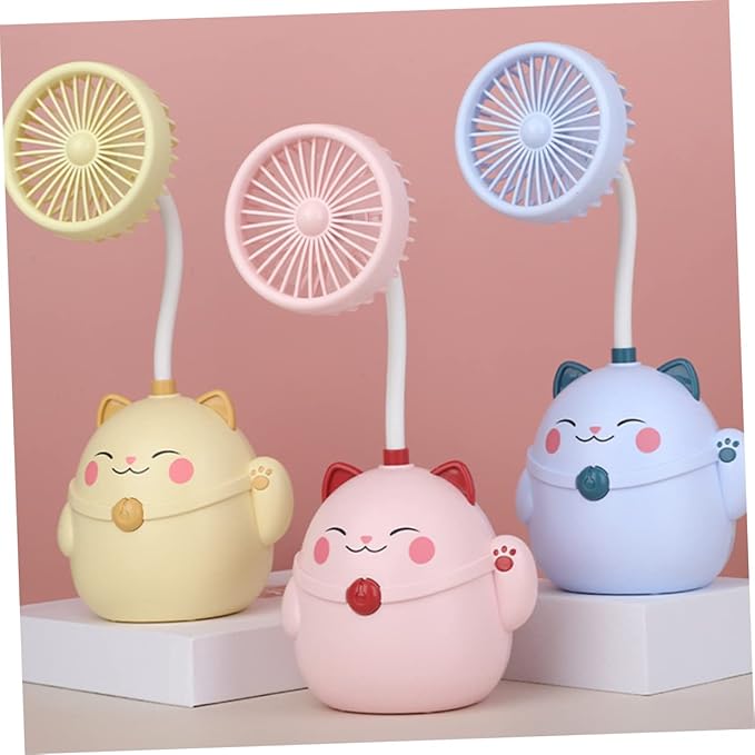 Fan Pen Holder Mini Cooling Fan Mini Fans Portable Rechargeable Fan Hand Held Battery Fan Sports Fans Portable Personal Desktop Table Fan Cartoon Small Fan Desk Fan with Holder