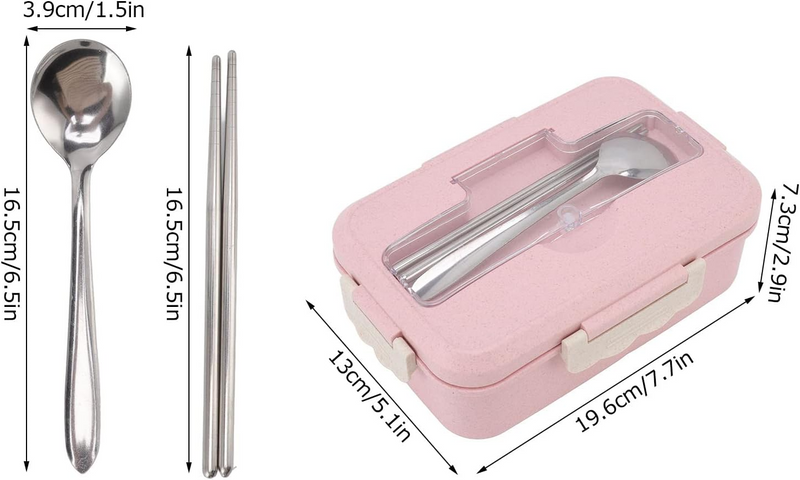 Convenient Lunch Box with Stainless Steel Cutlery