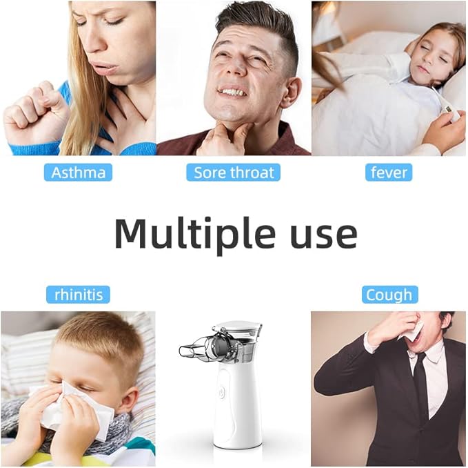 Portable Mini nebulizer Vaporizers Atomizer Handheld for Adults and Children,Ultrasonic Humidifier for Home and Travel Use, Steam Mesh Nebulizer with Masks and Mouthpieces