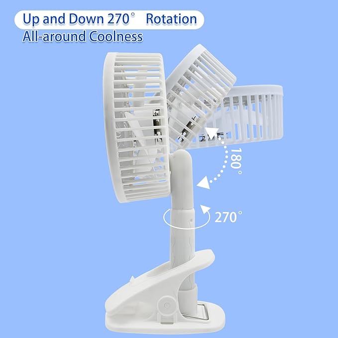 Mini USB Fan, 4-in-1 Fan with Clip, 3 Speeds Table Fan, 360° Rotation, Rechargeable Portable Handheld Fan, Quiet Clamp Fans for Home, Office, Outdoor