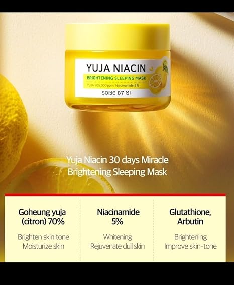 Yuja Niacin Brightening Sleeping Mask (60g 2.11 oz) YUJA, Niacinamide Extract, brightening Youth moisturizing Care