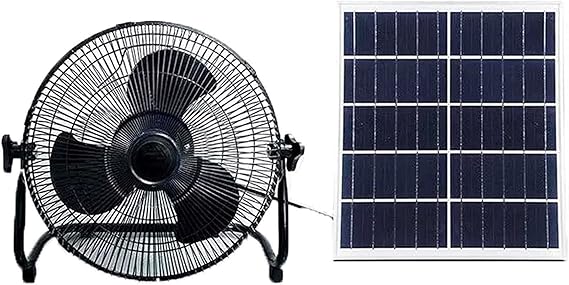 Portable Rechargeable Fan with Solar Panel - Silver Crest CS-MW-43