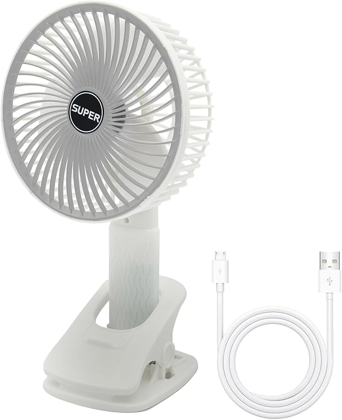 Mini USB Fan, 4-in-1 Fan with Clip, 3 Speeds Table Fan, 360° Rotation, Rechargeable Portable Handheld Fan, Quiet Clamp Fans for Home, Office, Outdoor