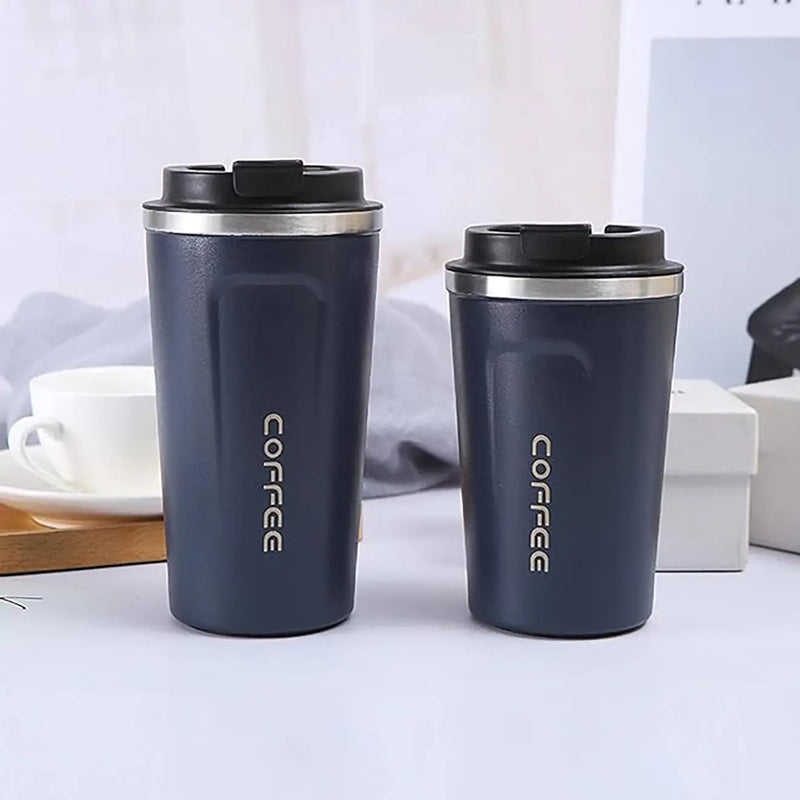 Sleek Stainless Steel Travel Mug with "Coffee" Inscription