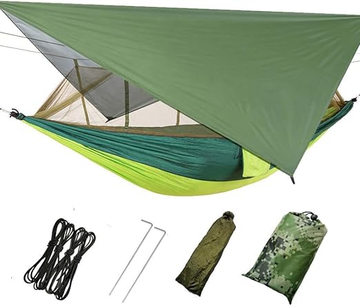 CAMPING HAMMOCK WITH MOSQUITO & RAINFLY COVER