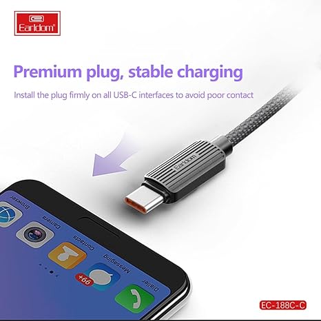 Earldom Nylon 60W PD Fast Charging Cable: Power Up Your Devices Quickly