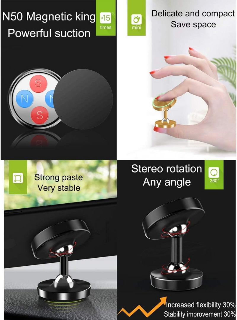 Fionatec Magnetic Phone Holder - Strong Hold, Versatile Use