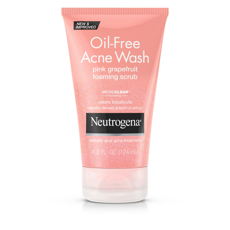 Neutrogena Oil-Free Acne Wash Pink Grapefruit Foaming Scrub - Clears Breakouts & Exfoliates for Smooth Skin