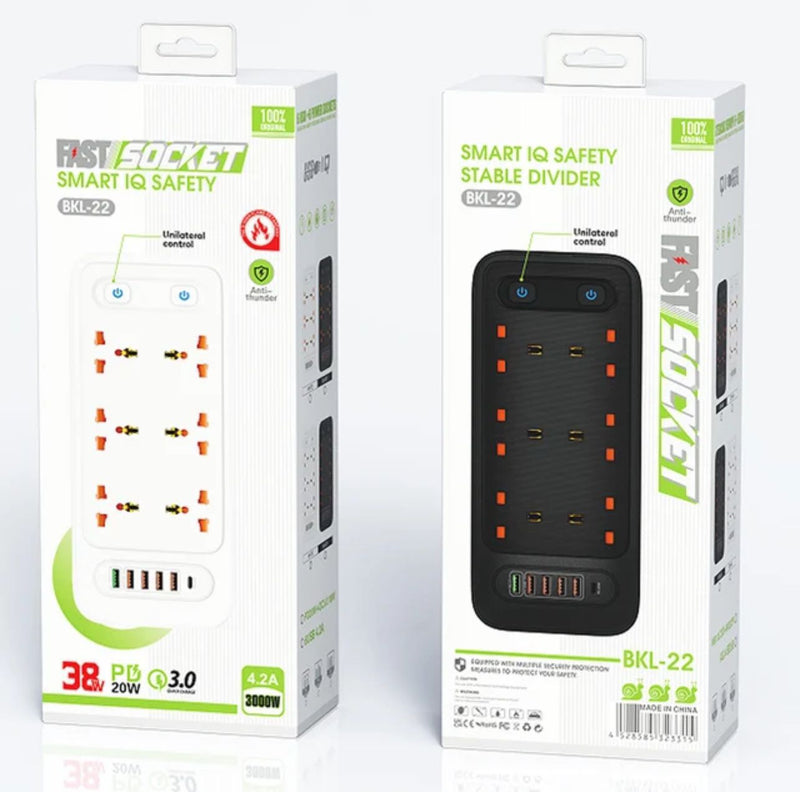 BKL-22 Smart IQ Safety Socket - Unilateral Control & Anti-Thunder Protection