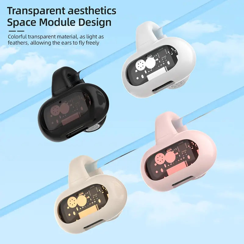 Space Module Design Earbuds: Lightweight & Transparent