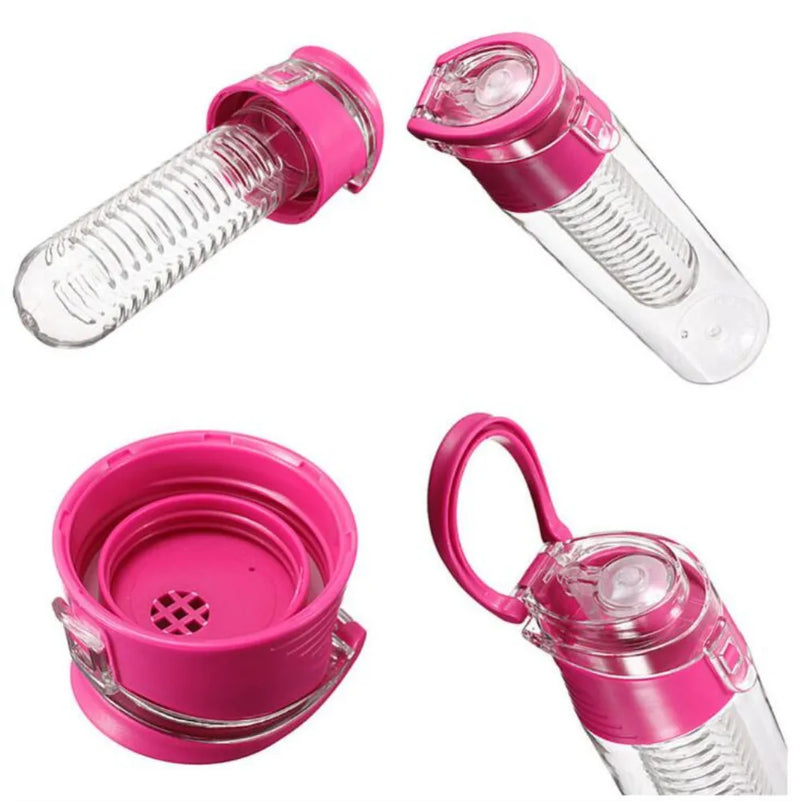 Hydrate and Flavor: Pink Fruit Infuser Water Bottle