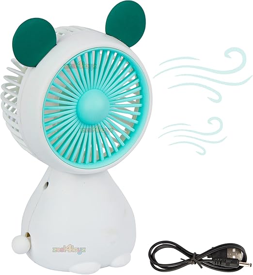 Fiddlerz Cute Mini Fan Handheld & Portable USB Rechargeable Fan with 2 Adjustable Speeds for Indoor Outdoor