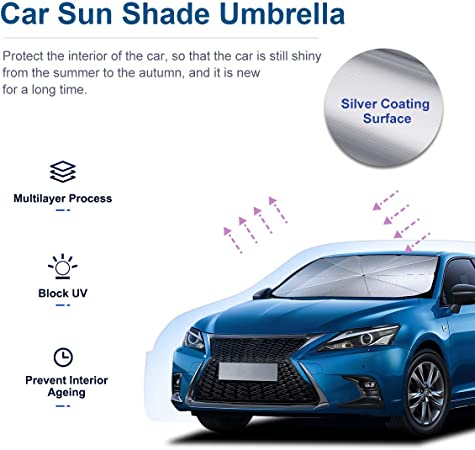 Car Umbrella Sun Shade Cover for Windshield 50 Pieces