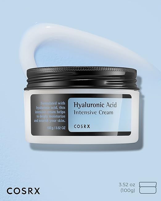 COSRX Hyaluronic Acid Moisturizing Cream, Long-lasting Hydration, Rich Moisturizer for Sensitive Skin 3.52 oz / 100g, Korean Skin Care