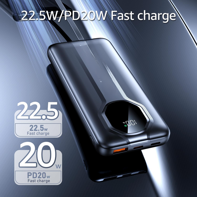 High-Capacity Power Bank with 22.5W PD Fast Charging