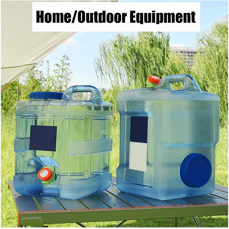 Multifunctional 25L Water Tank, Drinking Water Container, Outdoor Plastic Bucket with Tap, Portable Car Camping Water Tank, Foldable PE Backup Water Storage Container