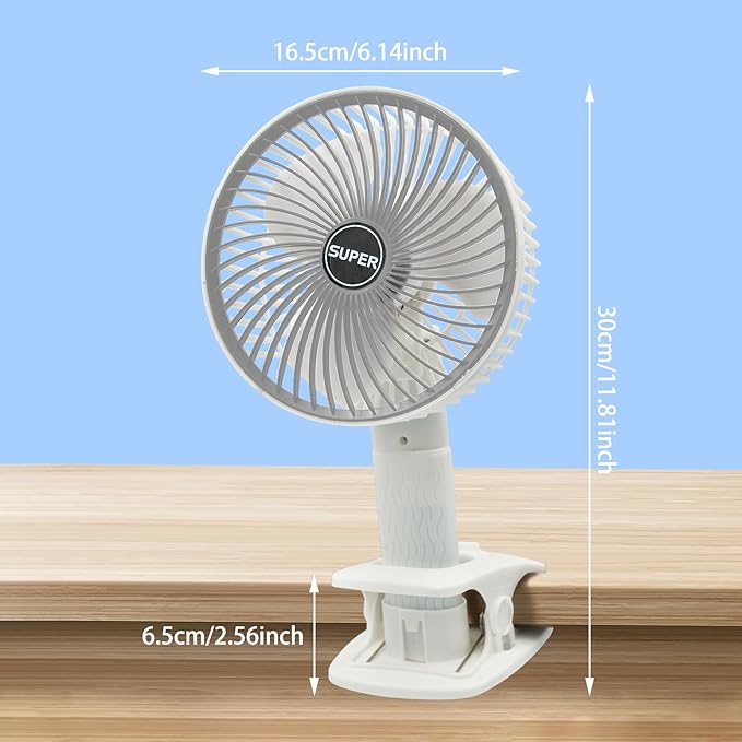 Mini USB Fan, 4-in-1 Fan with Clip, 3 Speeds Table Fan, 360° Rotation, Rechargeable Portable Handheld Fan, Quiet Clamp Fans for Home, Office, Outdoor