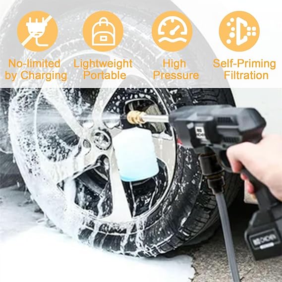 High quality Portable High Pressure Cordless Electric Car Washer Gun With Rechargeable Battery Power Car Wash spray gun