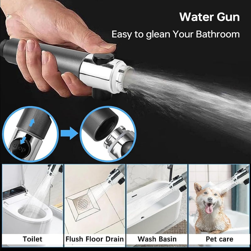 Hand-held Meridian Bath Massage Shower Head Water Bathroom Rainfall Shower High Pressure 3 Modes Shower