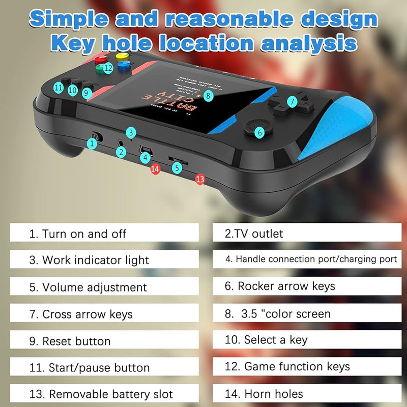 X7M 500-in-1 Handheld Game Console - Retro Gaming on the Go