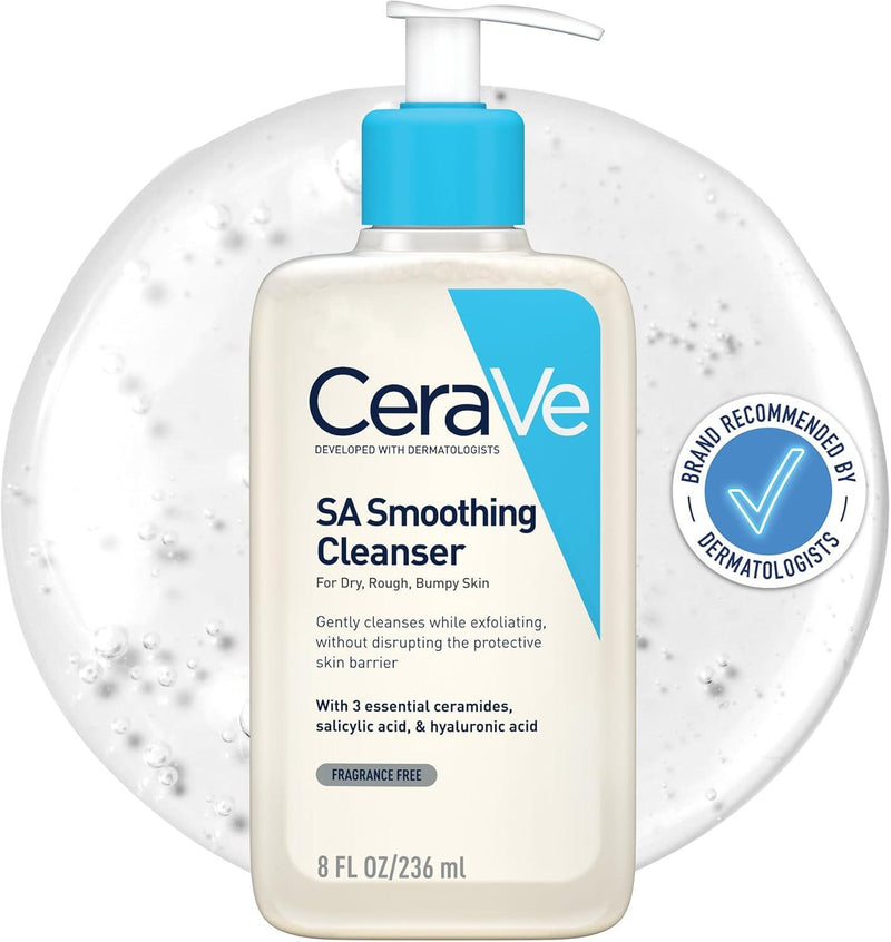 CeraVe SA Smoothing Cleanser | Salicylic Acid Wash for Face and Body | Exfoliant for Normal, Dry, and Rough Skin | 236ml / 8 fl. oz.