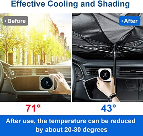 Car Umbrella Sun Shade Cover for Windshield 50 Pieces