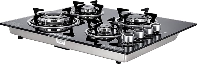 2In1 Gas Hob 8mm Hard Temprd Glss 1x1