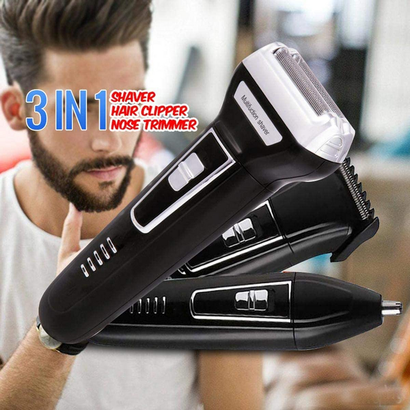 YOKO 3-in-1 Rechargeable Grooming Kit - Shaver, Hair Clipper, Nose Trimmer for Men