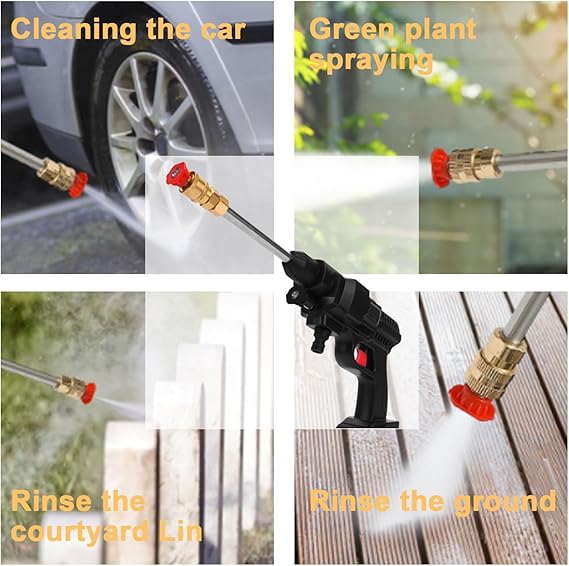 High quality Portable High Pressure Cordless Electric Car Washer Gun With Rechargeable Battery Power Car Wash spray gun