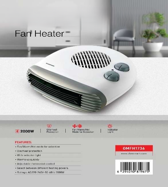 Fan Heater/2 Heating/Cool/Warm/ Hot1x8