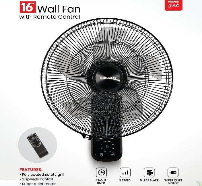 16"Wall Fan/ Rmt/3Spd/3Mode/Timer/Ocl1x1